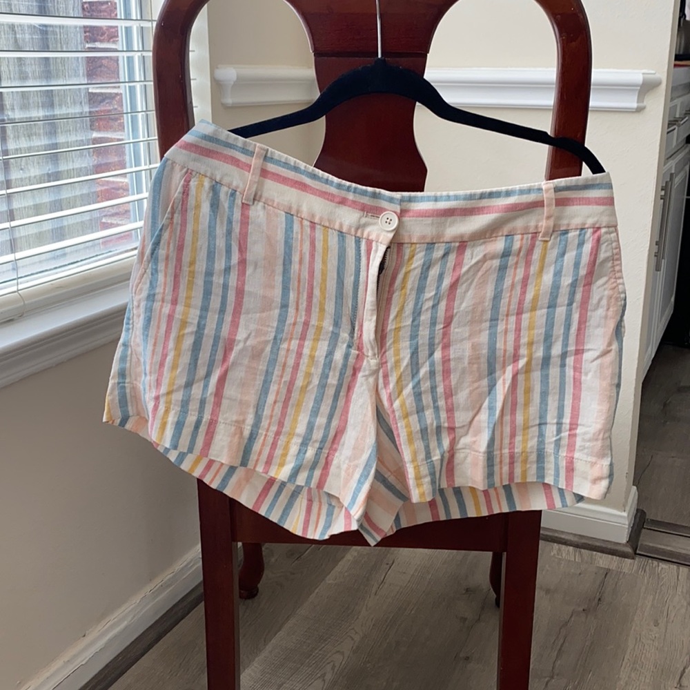 Loft Linen Stripe Shorts